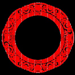 圓形中國(guó)風(fēng)花朵裝飾素材