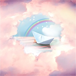 童話世界夢幻裝飾背景psd源文件