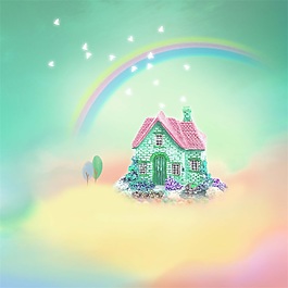 夢幻童話世界背景psd源文件