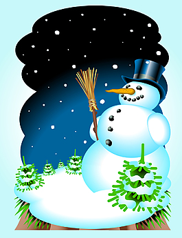 矢量卡通雪人圣誕節(jié)背景素材