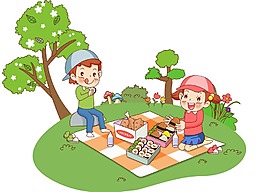 手绘小清新野餐元素