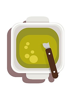 手繪綠色湯汁元素