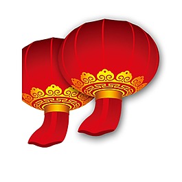 手繪喜慶燈籠元素