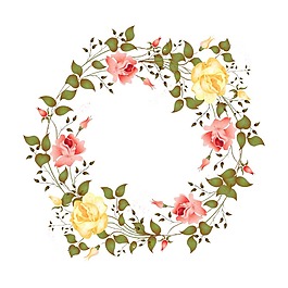 手繪花朵花環(huán)元素