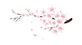 浪漫粉色花朵元素