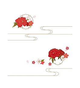 手繪線條花朵元素