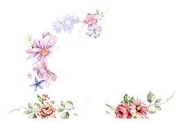 手繪水墨花朵元素