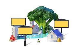 卡通房屋展示架元素