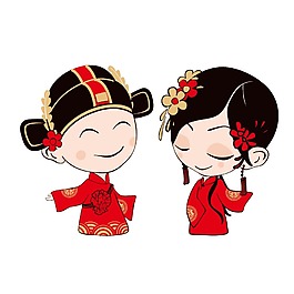 手绘中式新服元素