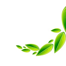 小清新綠葉漂浮元素