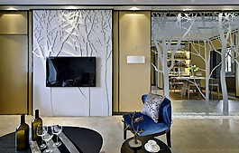 現(xiàn)代客廳電視機(jī)背景墻效果圖