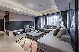 現(xiàn)代簡約客廳沙發(fā)效果圖