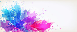 彩色水墨涂鴉banner背景素材
