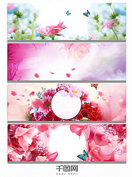 唯美花朵banner背景