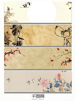 黃色荷花花鳥(niǎo)背景banner