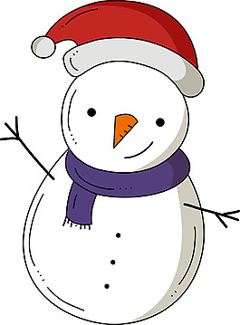 卡通可愛(ài)圣誕雪人PNG元素