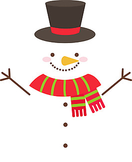 卡通可愛(ài)圣誕雪人PNG元素