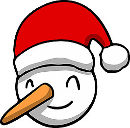 卡通圣誕雪人頭像PNG元素