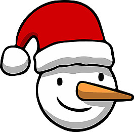 卡通圣誕雪人頭像PNG元素