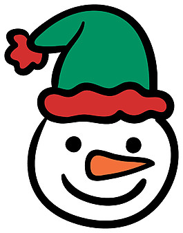 卡通圣誕雪人頭像元素