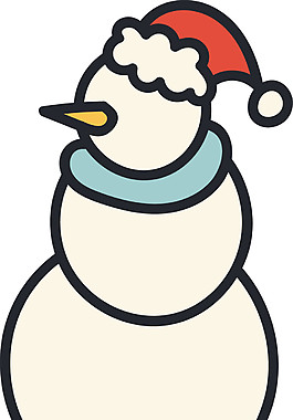 簡(jiǎn)約卡通雪人PNG元素
