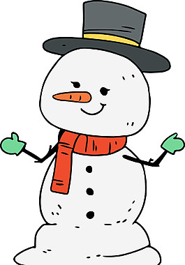卡通可愛(ài)圣誕雪人PNG元素