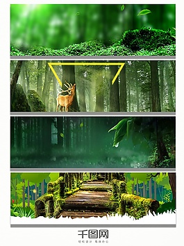 幽靜木橋森林背景banner