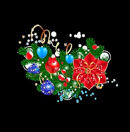 彩色鈴鐺圣誕裝飾素材