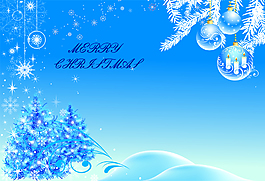 卡通圣誕冰雪世界插畫(huà)海報(bào)背景素材