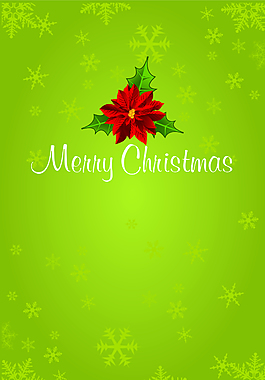 圣誕綠紅色花朵綠葉藝術(shù)字海報(bào)背景