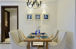 簡約餐廳復(fù)古吊燈效果圖