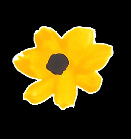 清新黃色碎花卡通透明素材