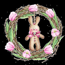 可愛兔子卡通透明素材