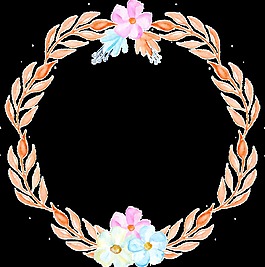 歐式圓形花環(huán)卡通透明素材