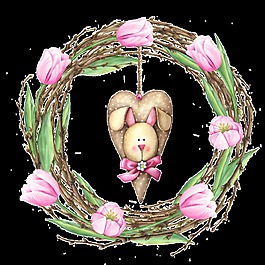 愛心兔子卡通透明素材