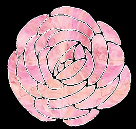 水彩鏤空粉色花卉卡通水彩透明素材