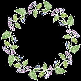 花環(huán)卡通水彩透明素材