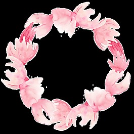 婚禮現(xiàn)場花環(huán)卡通水彩透明素材