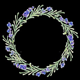 時尚旋轉(zhuǎn)花環(huán)卡通水彩透明素材