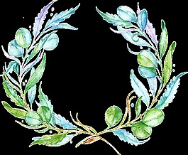 創(chuàng)意時尚花環(huán)卡通水彩透明素材