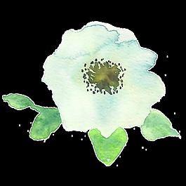 簡白花瓣卡通水彩透明素材