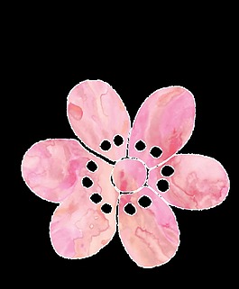 粉色櫻花卡通水彩透明素材