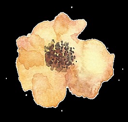 創(chuàng)意水彩暗色花朵卡通水彩透明素材