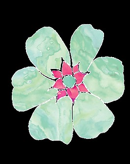 水墨漸變花卉卡通水彩透明素材