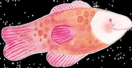 小魚(yú)兒卡通水彩透明素材