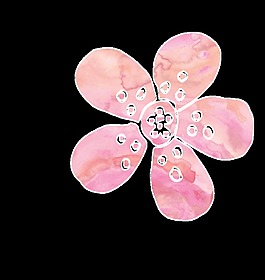 白色水珠花卡通水彩透明素材