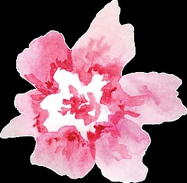稚嫩花蕊卡通水彩透明素材
