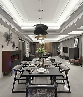 簡約餐廳現(xiàn)代效果圖