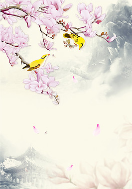 中國(guó)風(fēng)花朵元素背景