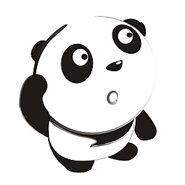 卡通黑色熊貓png元素素材